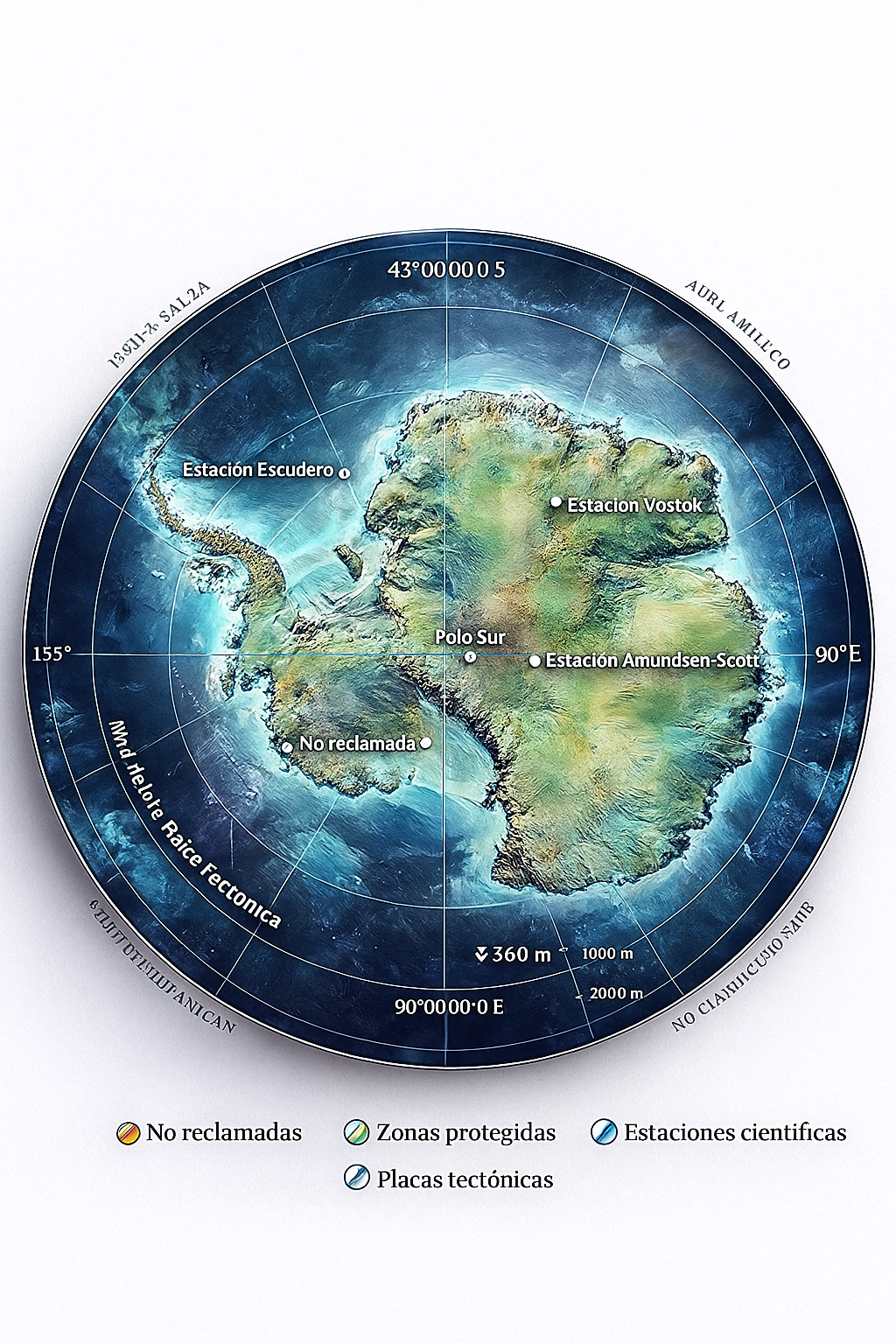 Mapa principal de la Antártida